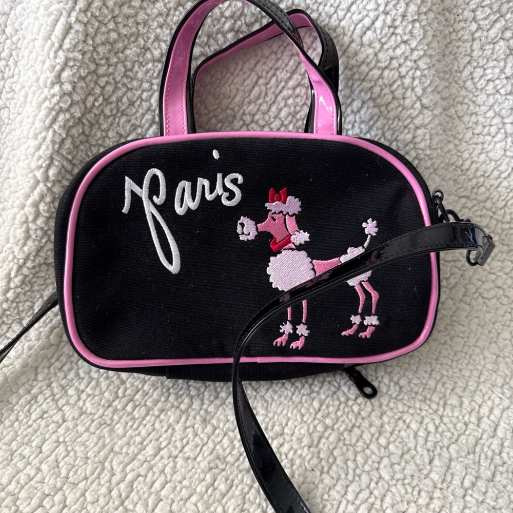 Mary Kate And Ashley Paris poodle makeup shoulder bag